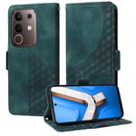 For vivo Y29 4G Embossed Rhombus Starry Leather Phone Case(Green)