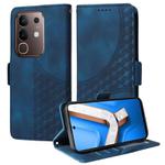 For vivo Y29 4G Embossed Rhombus Starry Leather Phone Case(Blue)
