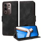 For vivo Y29 4G Embossed Rhombus Starry Leather Phone Case(Black)