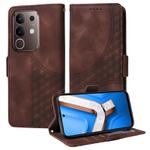 For vivo Y29 4G Embossed Rhombus Starry Leather Phone Case(Brown)