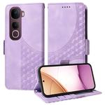For vivo Y400 Pro 5G / V40e / iQOO Z9s Embossed Rhombus Starry Leather Phone Case(Purple)