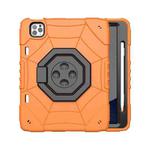 For iPad Pro 11 2022 / 2021 / 2020 Spider Turntable Handle Stress Relief Tablet Case(Orange Black)