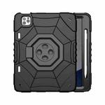 For iPad Pro 11 2022 / 2021 / 2020 Spider Turntable Handle Stress Relief Tablet Case(Black)