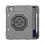 For iPad Pro 11 2022 / 2021 / 2020 Spider Turntable Handle Stress Relief Tablet Case(Grey Black)