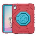 For iPad 10th Gen 10.9 2022 Spider Turntable Handle Stress Relief Tablet Case(Red Blue)