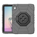 For iPad 10th Gen 10.9 2022 Spider Turntable Handle Stress Relief Tablet Case(Grey Black)