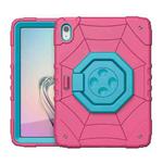 For iPad 10th Gen 10.9 2022 Spider Turntable Handle Stress Relief Tablet Case(Rose Red Blue)