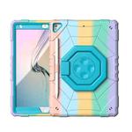 For iPad 10.2 2021 / 2020 / 2019 Spider Turntable Handle Stress Relief Tablet Case(Gradient Color Blue)