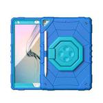 For iPad 10.2 2021 / 2020 / 2019 Spider Turntable Handle Stress Relief Tablet Case(Blue)