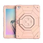 For iPad 9.7 2018 / Air / Air 2 Spider Turntable Handle Stress Relief Tablet Case(Rose Gold)