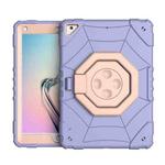 For iPad 9.7 2018 / Air / Air 2 Spider Turntable Handle Stress Relief Tablet Case(Purple Gold)