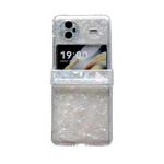 For vivo X Flip Three-piece Set Pearlescent Shell Texture Phone Case(Beige)
