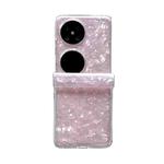 For Huawei Pocket 2 Three-piece Set Pearlescent Shell Texture Phone Case(Pink)