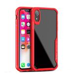 For iPhone XR iPAKY Shockproof PC Transparent Case(Red)