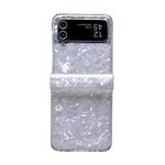 For Samsung Galaxy Z Flip4 5G Three-piece Set Pearlescent Shell Texture Phone Case(White)