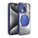 For iPhone 15 Pro 360 Holder Magsafe Acrylic Hybrid TPU Phone Case(Blue)