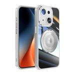 For iPhone 14 360 Holder Magsafe Acrylic Hybrid TPU Phone Case(Grey)