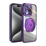 For iPhone 14 Pro Max 360 Holder Magsafe Acrylic Hybrid TPU Phone Case(Purple)