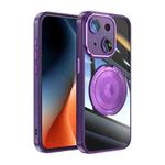 For iPhone 13 360 Holder Magsafe Acrylic Hybrid TPU Phone Case(Purple)