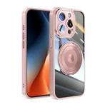 For iPhone 12 Pro 360 Holder Magsafe Acrylic Hybrid TPU Phone Case(Pink)
