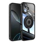 For iPhone 17 360 Holder Magsafe Acrylic Hybrid TPU Phone Case(Black)