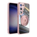 For Samsung Galaxy S23+ 5G 360 Holder Magsafe Acrylic Hybrid TPU Phone Case(Pink)