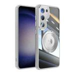 For Samsung Galaxy S23 5G 360 Holder Magsafe Acrylic Hybrid TPU Phone Case(Grey)