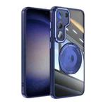 For Samsung Galaxy S23 5G 360 Holder Magsafe Acrylic Hybrid TPU Phone Case(Blue)