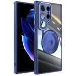 For Samsung Galaxy S25 Ultra 5G 360 Holder MagSafe Acrylic Hybrid TPU Phone Case(Blue)