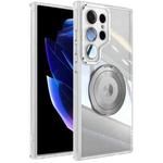 For Samsung Galaxy S25 Ultra 5G 360 Holder MagSafe Acrylic Hybrid TPU Phone Case(Frosted White)