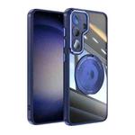 For Samsung Galaxy S24 FE 5G 360 Holder MagSafe Acrylic Hybrid TPU Phone Case(Blue)