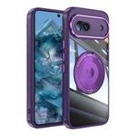 For Google Pixel 8a 360 Holder Magsafe Acrylic Hybrid TPU Phone Case(Purple)