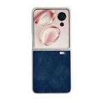 For Honor Magic V Flip Metallic Paint Skin Feel Leather Phone Case(Blue)