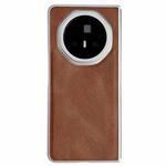 For Honor Magic V3 Metallic Paint Skin Feel Leather Phone Case(Brown)