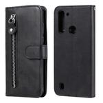 For Motorola Moto G8 Power Lite Fashion Calf Texture Zipper Horizontal Flip Leather Case with Holder & Card Slots & Wallet Function(Black)