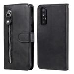 For OPPO Reno3 Pro / Find X2 Neo Fashion Calf Texture Zipper Horizontal Flip Leather Case with Holder & Card Slots & Wallet Function(Black)