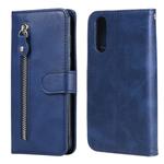 For Sony Xperia 10 II Fashion Calf Texture Zipper Horizontal Flip Leather Case with Holder & Card Slots & Wallet Function(Blue)