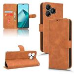 For Wiko T20 Skin Feel Magnetic Flip Leather Phone Case(Brown)