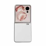 For Honor Magic V Flip Pearlescent Paint Morandi Solid Color Leather Texture Phone Case(White)