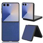 For Samsung Galaxy Z Flip7 5G PU Leather PC Phone Case(Blue)