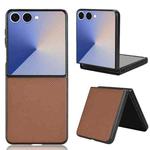 For Samsung Galaxy Z Flip7 5G PU Leather PC Phone Case(Brown)