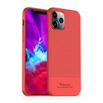 For iPhone 12 mini iPAKY Carbon Fiber Texture Soft TPU Case(Red)