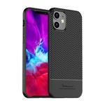 For iPhone 12 / 12 Pro iPAKY Carbon Fiber Texture Soft TPU Case(Black)