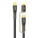 REMAX RC-C165 Prime 1.2m 60W Type-C to Type-C + 8 Pin Braided Fast Charging Cable(Black)