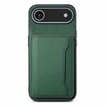 For iPhone 17 Air Calf Texture Card Bag Design Full Coverage Phone Case(Green)