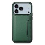 For iPhone 17 Pro Max Calf Texture Card Bag Design Full Coverage Phone Case(Green)
