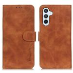 For Samsung Galaxy S24 FE 5G KHAZNEH Retro Texture Horizontal Flip Leather Phone Case(Brown)