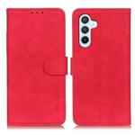 For Samsung Galaxy S24 FE 5G KHAZNEH Retro Texture Horizontal Flip Leather Phone Case(Red)