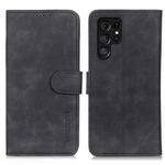 For Samsung Galaxy S25 Ultra 5G KHAZNEH Retro Texture Horizontal Flip Leather Phone Case(Black)