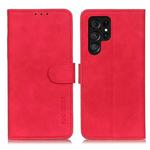 For Samsung Galaxy S25 Ultra 5G KHAZNEH Retro Texture Horizontal Flip Leather Phone Case(Red)